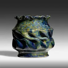 George E. Ohr, Exceptional and Large vase, c. 1900, glazed earthenware