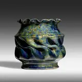 Exceptional and Large vase by George E. Ohr, c. 1900, glazed earthenware, sold Jan 2021