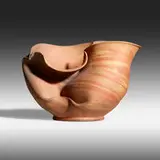 Vase by George E. Ohr, 1898-1910, scroddled bisque earthenware, sold Jan 2021