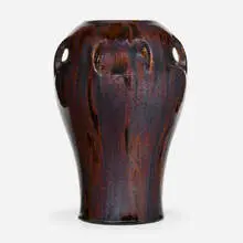 Auguste Delaherche, Large vase, c. 1890, flambé crystalline glazed stoneware