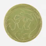 Early plate by Artus Van Briggle for Van Briggle Pottery, 1902, glazed earthenware, sold Jan 2021