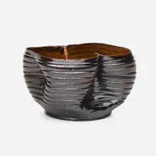 Vessel by George E. Ohr, 1897-1900, glazed earthenware, sold Jan 2021