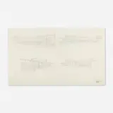 Frank Lloyd Wright, Presentation drawing for the Vincent Scully House, Woodbridge, CT, 1949, graphite and ink on paper