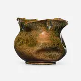 Vase by George E. Ohr, 1906, scroddled bisque earthenware, sold Jan 2021