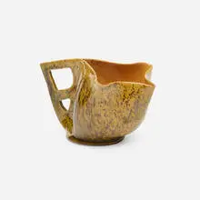 Pitcher by George E. Ohr, c. 1900, glazed earthenware, sold Jan 2021