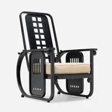 Josef Hoffmann, Sitzmaschine, model 670, lacquered beechwood, upholstery, brass