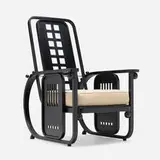 Josef Hoffmann, Sitzmaschine, model 670, lacquered beechwood, upholstery, brass