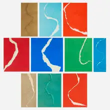 Leon Polk Smith, Torn Drawings, 1965, lithograph in colors mounted to paper