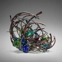 Claire Falkenstein, Untitled (Fusion), brazed copper and fused glass
