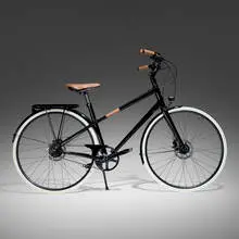 Hermès, Le Flâneur unisex bicycle, 2013, lacquered fiberglass, carbon fiber, leather, enameled aluminum, chrome-plated steel