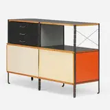 ESU 220-C by Charles and Ray Eames, 1950, birch plywood, lacquered Masonite, lacquered wood, laminate, zinc-plated and enameled steel, fiberglass, sold Dec 2024