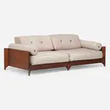 Jorge Zalszupin, Brasiliana sofa, 1959-1965, jacaranda, upholstery, aluminum, brass