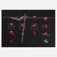 Bernard Tschumi, Parc de la Villette, Paris axonometric projections, 1987-88, ink and acrylic on paper