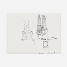 Frank Gehry, Skyscraper for NYC elevation drawing, 1986, ink on paper