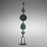 James Bearden, Totem (Sculpture), 2024, plasma-carved steel, bronze with iridescent dye