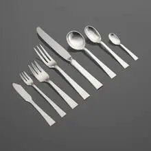 Allan Adler, Starlit flatware service, sterling silver, stainless steel