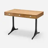 Thin Edge desk, model 5494 by George Nelson & Associates, c. 1955, rosewood, lacquered aluminum, aluminum, sold Dec 2024