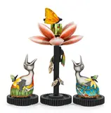 Jason Walker, The Pollinators, Ceramic three piece flower and bird sculpture