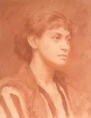 English School, A portrait of a woman, red chalk on paper