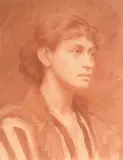 English School, A portrait of a woman, red chalk on paper