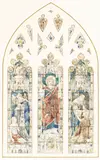 Arthur Anselm Orr, Stained glass design for Menby Memorial, Christ Church, Moss side, Manchester, watercolor on paper