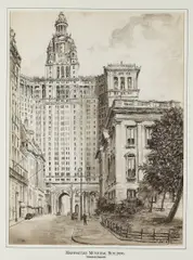 Therese Darche, Manhattan Municipal Building and A View of the New York Life and Empire State Buildings