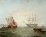 James Wilson Carmichael, Entering Port, oil on canvas