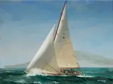 Kip Soldwedel, The yacht Escapade under sail, oil on canvas