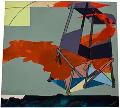 Hervé Télémaque, Untitled, 1990, oil on canvas, in 2 parts