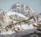 Henry Joseph Breuer, Mountain Peak, oil on canvasboard
