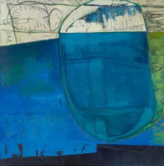 Paula Barragán, Abstraction in Blue, 2001, acrylic on canvas