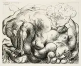 Pablo Picasso, L'ètreinte III, 1933, Kaltnadel auf Bütten (Wasserzeichen: Vollard)
