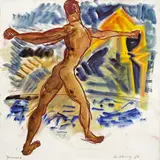 Rainer Fetting, Desmond, 1984, Aquarell und Farbkreide auf Velin