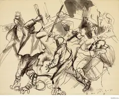 Renato Guttuso, Ohne Titel, 1953, Tuschfeder und -pinsel auf dünnem Fabriano-Papier