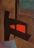 Fritz Winter, Ohne Titel, 1972, Öl auf Papier (Prägestempel: Beryll)