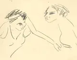 Figurenstudie by Ernst Ludwig Kirchner, 1910, Bleistift auf dünnem glatten Papier, sold Nov 2009