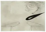Enzo Cucchi, Ohne Titel (Drawing no.7), 1988, Bleistift, Frottage und Tuschfeder auf Papier