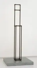 Einstein Chair by Robert Wilson, 1977, Galvanisierte Edelstahlröhren auf zinkverkleidetem Holzsockel, sold Nov 2008