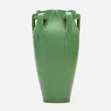 Five-handled fern vase by Annie Lingley for Grueby Faience Company, 1898-1910, glazed earthenware, sold Jan 2021