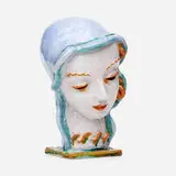 attribution Rudolf Knörlein for Goldscheider, Art Deco head, c. 1930, glazed earthenware
