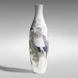 Royal Copenhagen, Floor vase with secretary birds, 1919, glazed porcelain