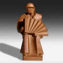 Joueur d'Accordéon Vendéen by Jan and Joel Martel, c. 1932, stoneware, sold Jan 2021
