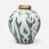 Édouard Cazaux, Vase with nymphs, c. 1950, glazed and gilt earthenware