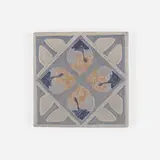 Trivet tile with Viking ships by Marblehead Pottery, 1908-20, glazed earthenware, sold Jan 2021