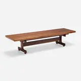 Sergio Rodrigues, Cintia bench, 1964, rosewood, aluminum