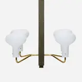 Ignazio Gardella, Rare chandelier, c. 1958, brass, enameled brass, frosted glass