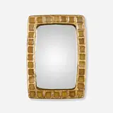 Mithé Espelt, Wall mirror, c. 1965, glazed and gilt earthenware, mirrored glass