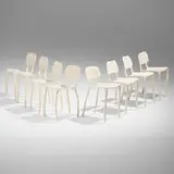 Maarten Baas, Clay dining chairs, set of eight, 2006 / 2007, enameled synthetic clay over metal
