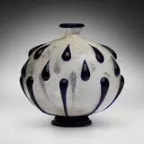 Ercole Barovier, Important Primavera vase, 1929-1930, primavera glass with applied blue glass details