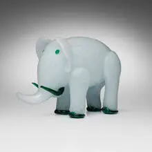 Napoleone Martinuzzi, Pulegoso Elephante, model 2500, c. 1929, pulegoso glass with applied decoration
